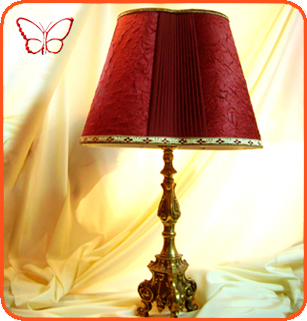 Lampada in ottone con paralume